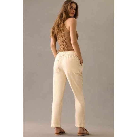 ANTHROPOLOGIE Pilcro Linen Drawstring Pants Cream NWT - Picture 7 of 8